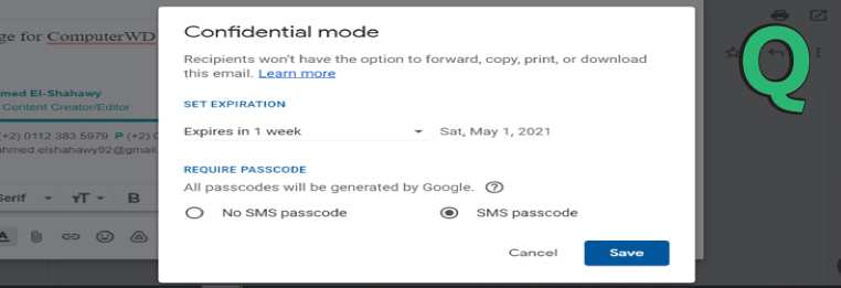 كيفية ارسال الرسائل السرية عبر gmail